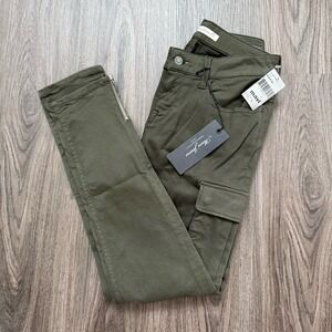MAVI Soft Stretchy Khaki Juliette Mid Rise Skinny Cargo Size 27 Zip Ankle NWT